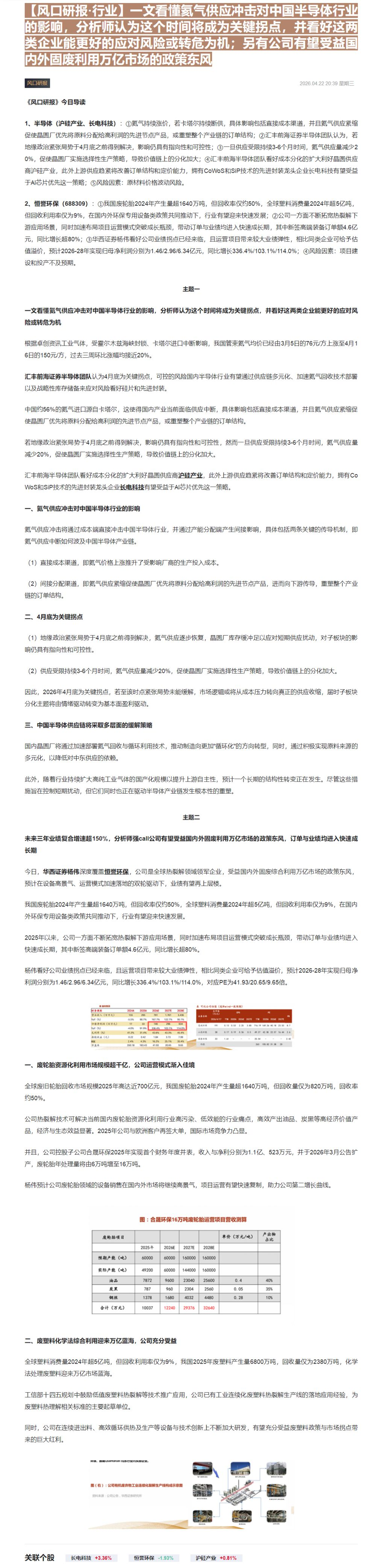 【财联VIP专栏】【风口研报·行业】一文看懂氦气供应冲击对中国半导体行业的影响，分析师认为这个时间将成为关键拐点，并看好......
