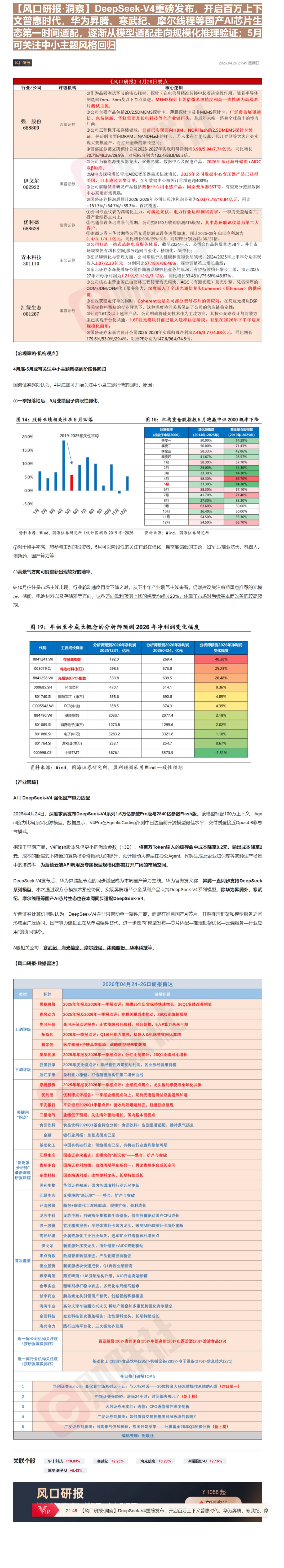 【财联VIP专栏】【风口研报·洞察】DeepSeek-V4重磅发布，开启百万上下文普惠时代，华为昇腾、寒武纪、摩尔线程等......