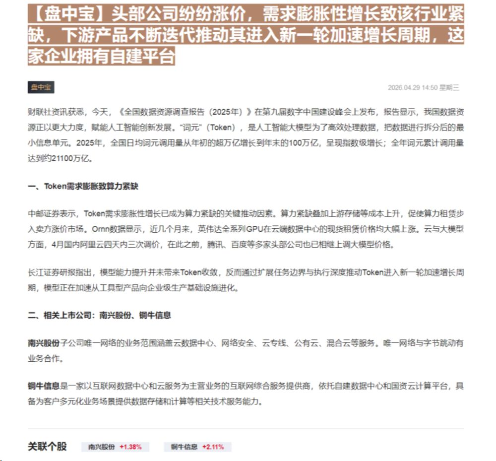【财联VIP专栏】【盘中宝】头部公司纷纷涨价，需求膨胀性增长致该行业紧缺，下游产品不断迭代推动其进入新一轮加速增长周期，......
