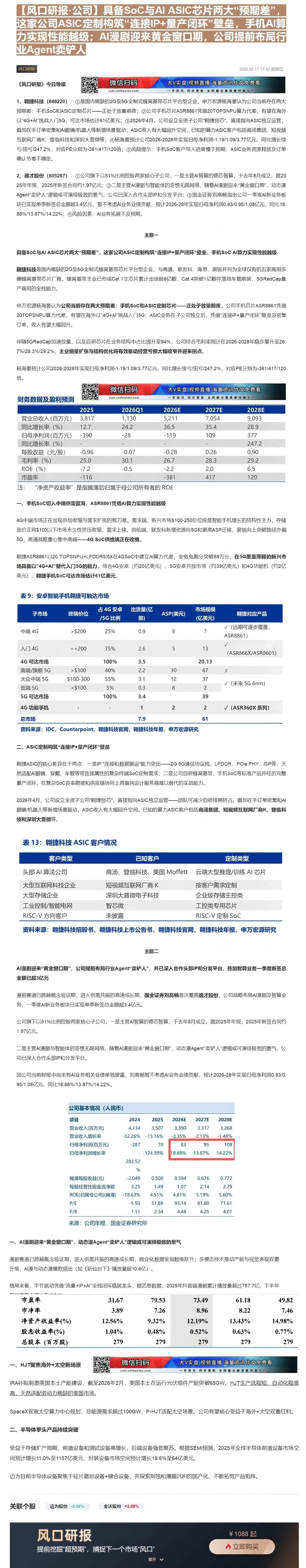 【财联VIP专栏】【风口研报·公司】具备SoC与AI ASIC芯片两大“预期差”，这家公司ASIC定制构筑“连接IP+量......