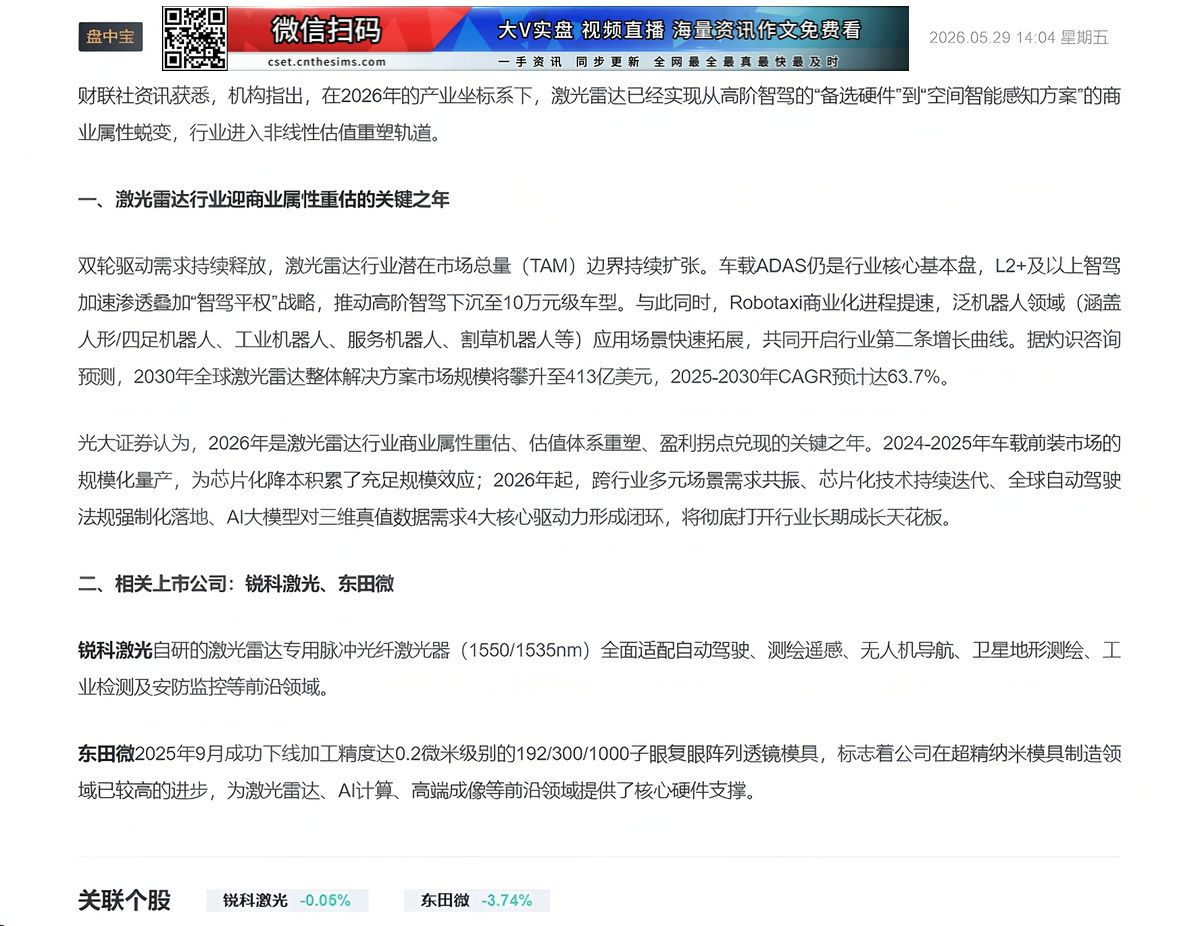 【财联VIP专栏】【盘中宝】多元场景需求共振，机构指出该行业进入非线性估值重塑轨道，这家公司产品全面适配多个前沿领域......