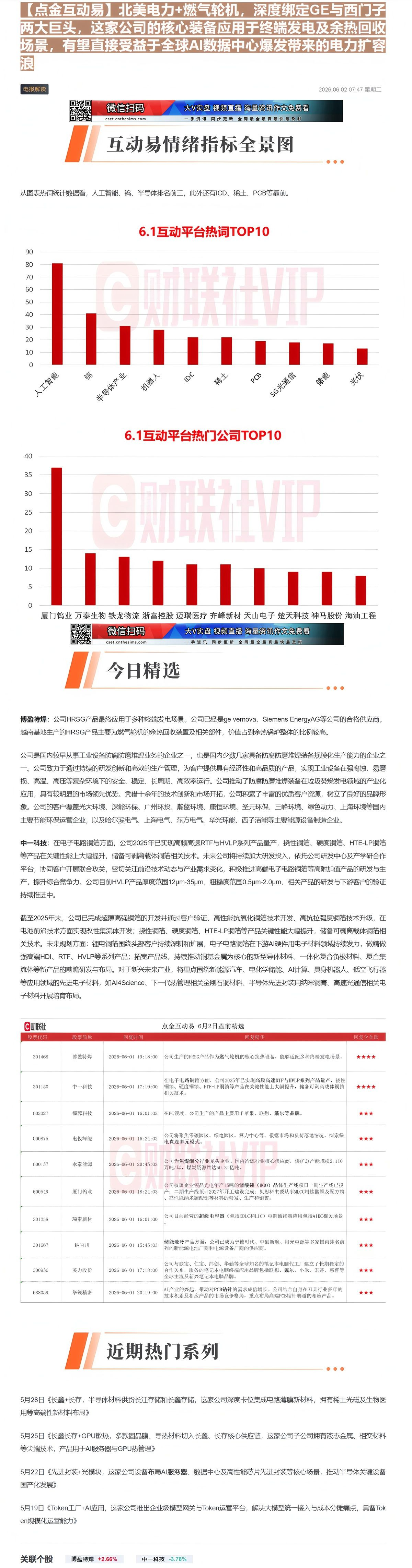 【财联VIP专栏】【点金互动易】北美电力+燃气轮机，深度绑定GE与西门子两大巨头，这家公司的核心装备应用于终端发电及余热......