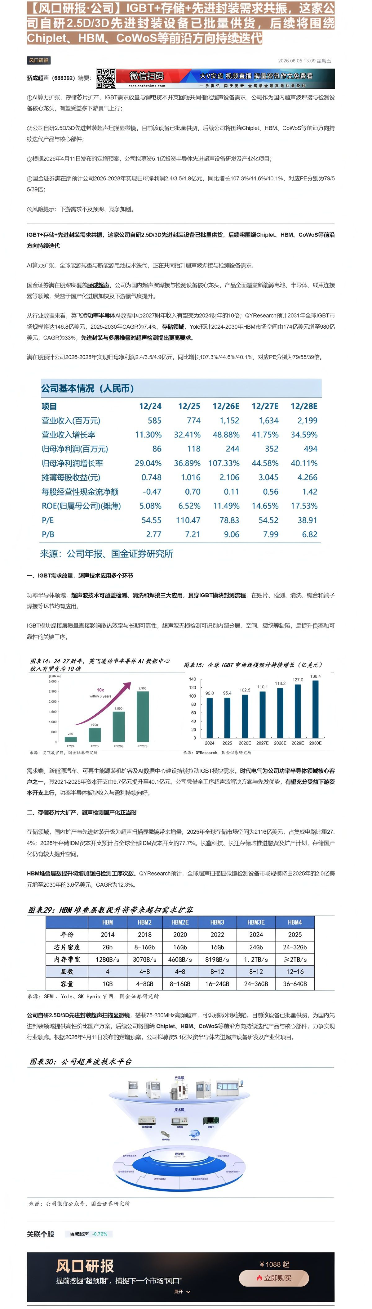 【财联VIP专栏】【风口研报·公司】IGBT+存储+先进封装需求共振，这家公司自研2.5D/3D先进封装设备已批量供货，......
