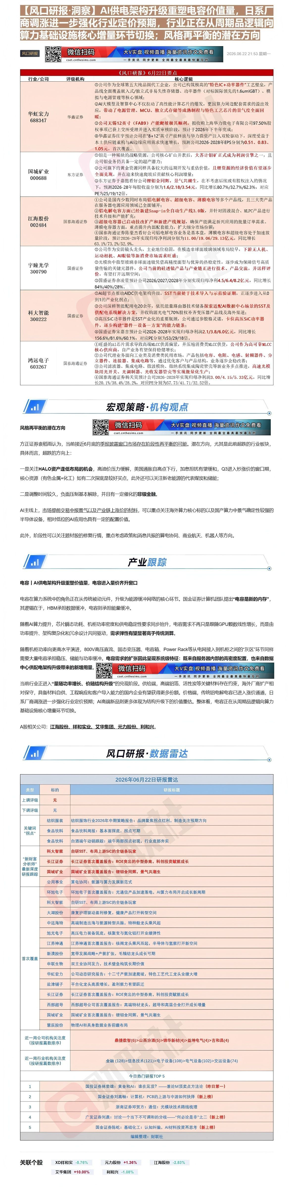 【财联VIP专栏】【风口研报·洞察】AI供电架构升级重塑电容价值量，日系厂商调涨进一步强化行业定价预期，行业正在从周期品......