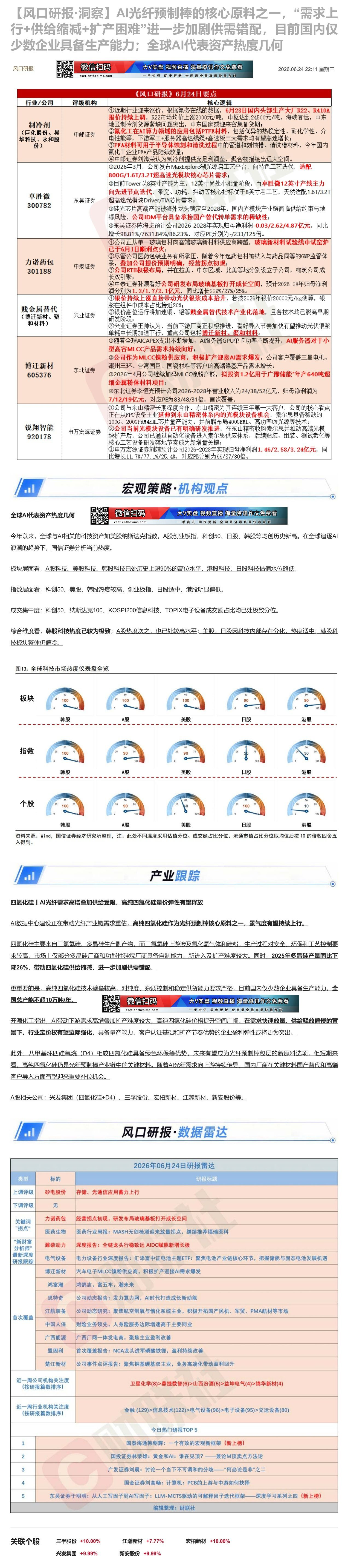【财联VIP专栏】【风口研报·洞察】AI光纤预制棒的核心原料之一，“需求上行+供给缩减+扩产困难”进一步加剧供需错配，目......