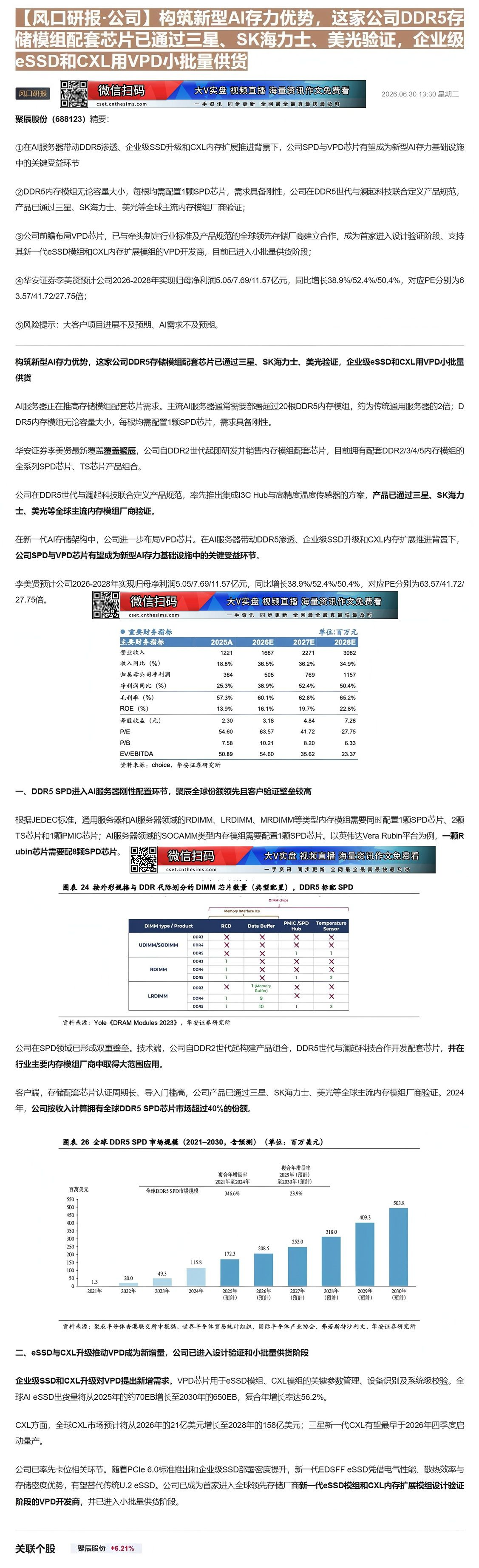 【财联VIP专栏】【风口研报·公司】构筑新型AI存力优势，这家公司DDR5存储模组配套芯片已通过三星、SK海力士、美光验......