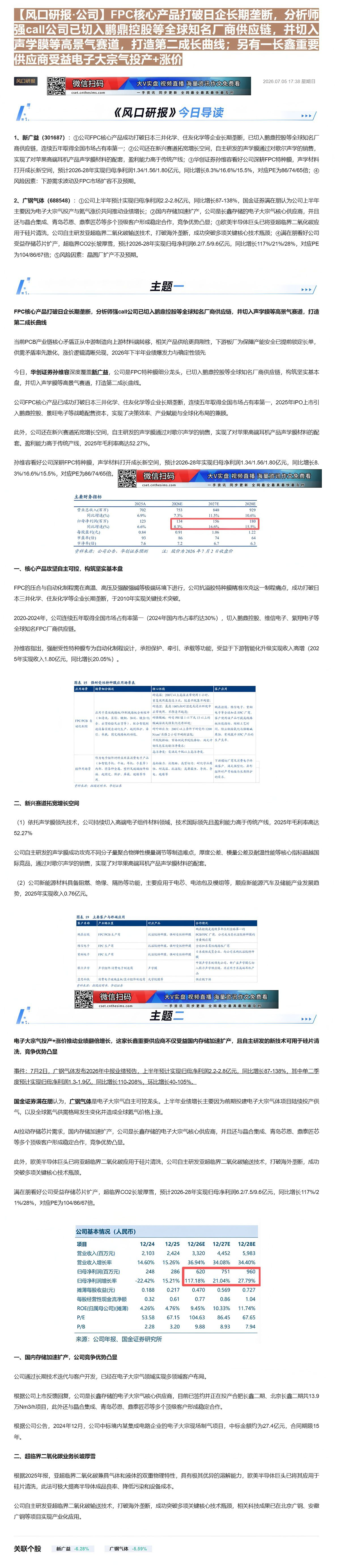 【财联VIP专栏】【风口研报·公司】FPC核心产品打破日企长期垄断，分析师强call公司已切入鹏鼎控股等全球知名厂商供应......