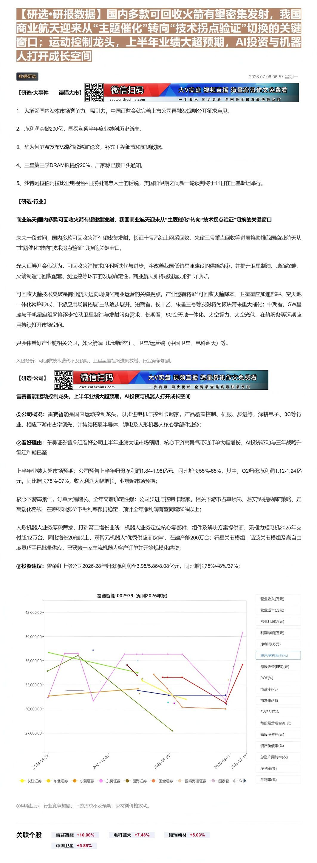 【财联VIP专栏】【研选•研报数据】国内多款可回收火箭有望密集发射，我国商业航天迎来从“主题催化”转向“技术拐点验证”切......