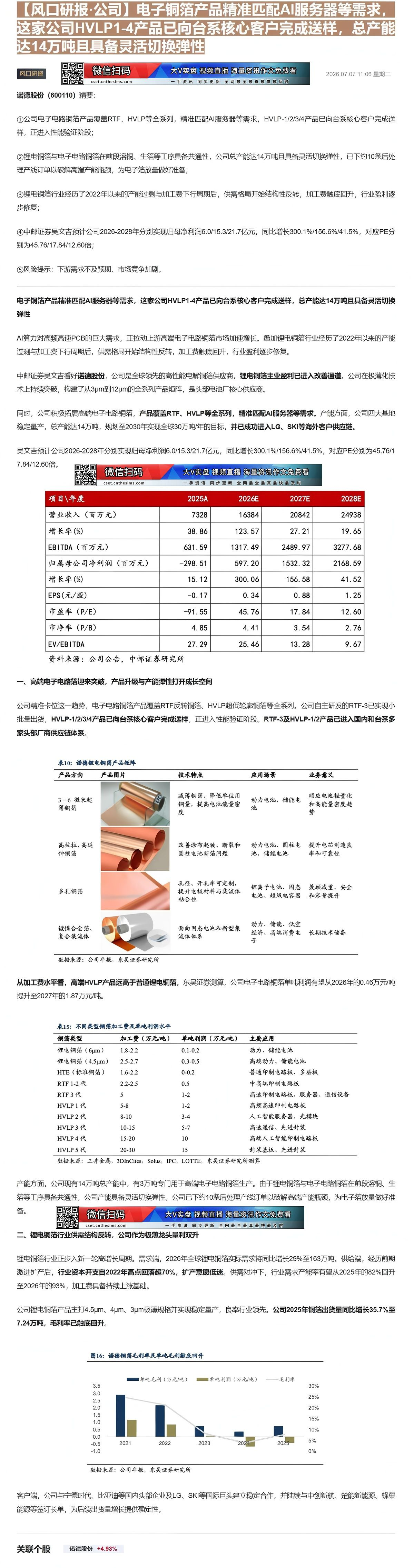【财联VIP专栏】【风口研报·公司】电子铜箔产品精准匹配AI服务器等需求，这家公司HVLP1-4产品已向台系核心客户完成......