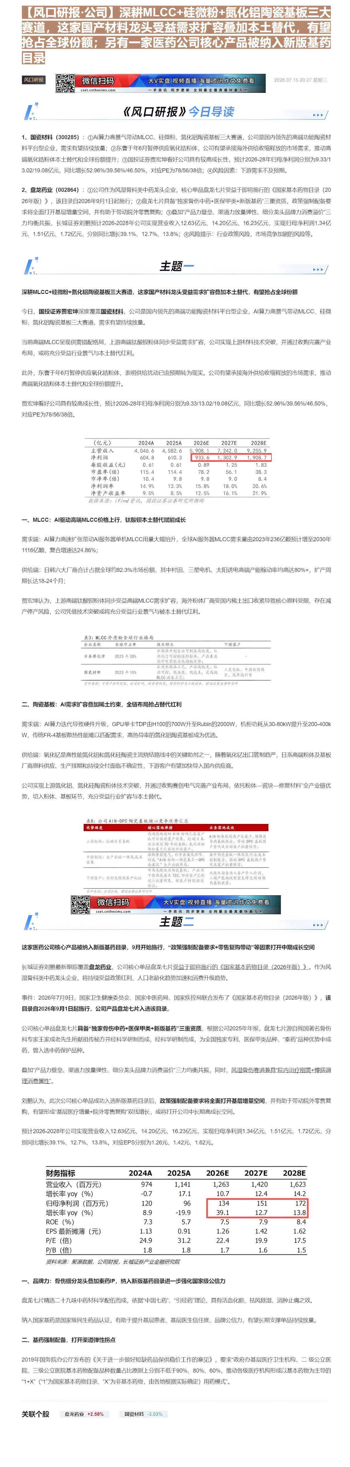【财联VIP专栏】【风口研报·公司】深耕MLCC+硅微粉+氮化铝陶瓷基板三大赛道，这家国产材料龙头受益需求扩容叠加本土替......