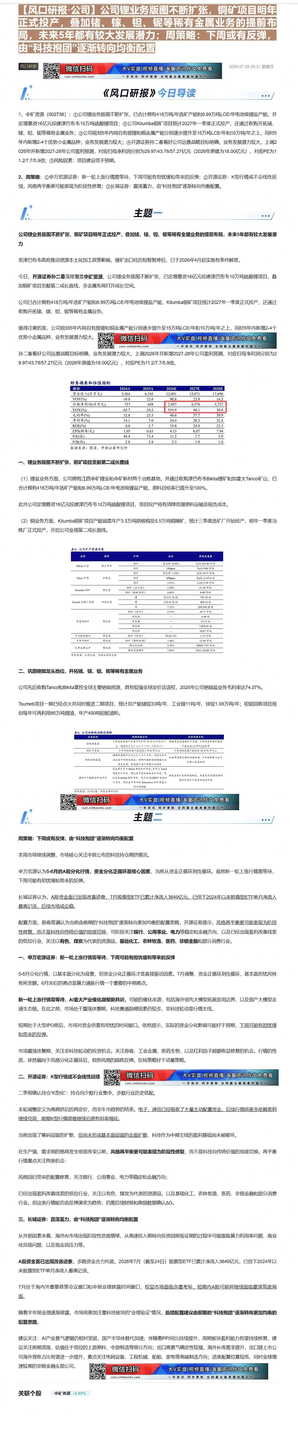 【财联VIP专栏】【风口研报·公司】公司锂业务版图不断扩张，铜矿项目明年正式投产，叠加锗、镓、钽、铌等稀有金属业务的提前......