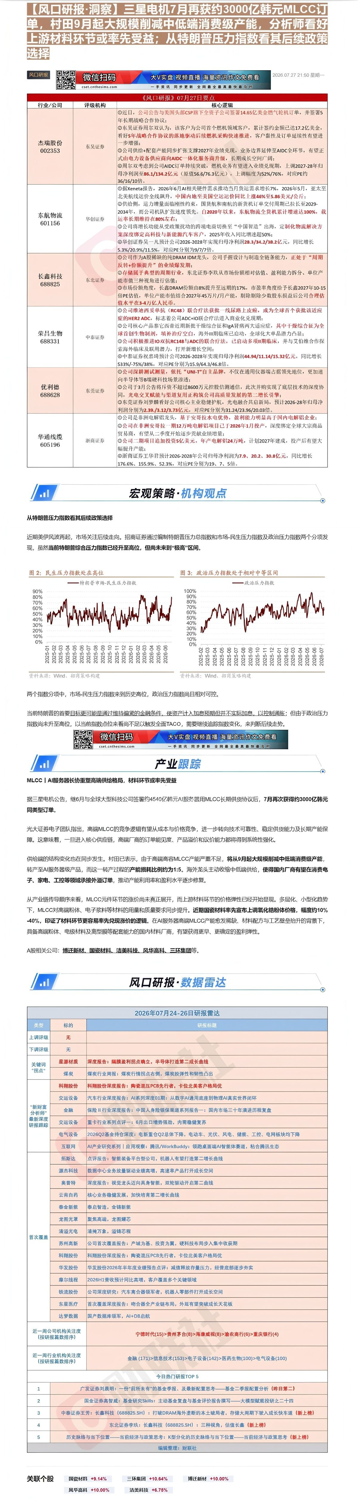 【财联VIP专栏】【风口研报·洞察】三星电机7月再获约3000亿韩元MLCC订单，村田9月起大规模削减中低端消费级产能，......
