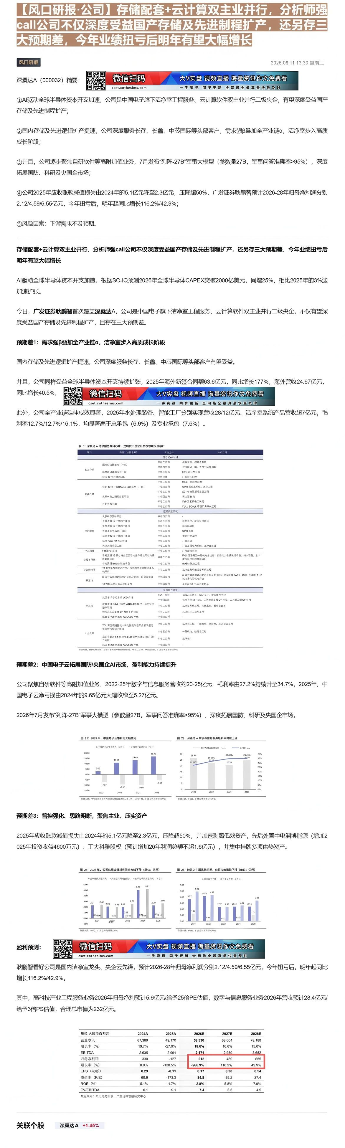 【财联VIP专栏】【风口研报·公司】存储配套+云计算双主业并行，分析师强call公司不仅深度受益国产存储及先进制程扩产，......